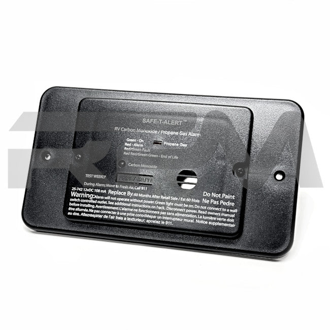 Tiffin RV Safe-T-Alert 25-742-BL-TR Black Carbon Monoxide / Propane Gas Alarm 5060082-TR | RV Parts Masters, OEM Tiffin Motorhome Parts