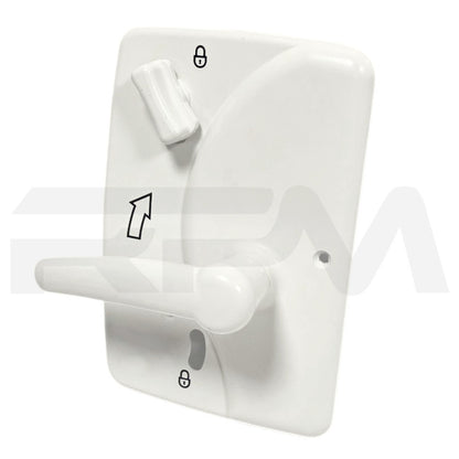 Tiffin RV Entry Door Lock Interior Handle White 24607 | RV Parts Masters, OEM Tiffin Motorhome Parts