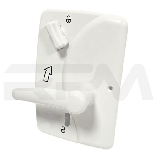 Tiffin RV Entry Door Lock Interior Handle White 24607 | RV Parts Masters, OEM Tiffin Motorhome Parts