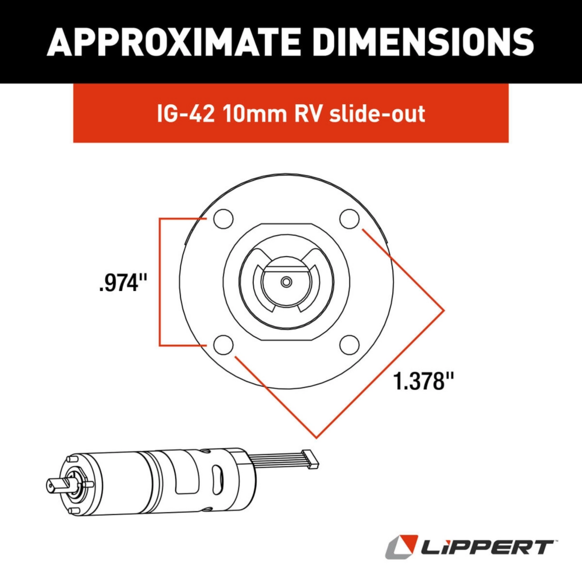 Tiffin RV Lippert In-Wall Slide Out Motor 5016139 | RV Parts Masters, OEM Tiffin Motorhome Parts