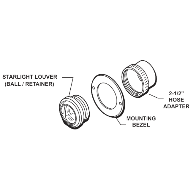 Tiffin RV A/C Louver Vent Round w/ 2.5" Hose Adapter 162 | RV Parts Masters, OEM Tiffin Motorhome Parts