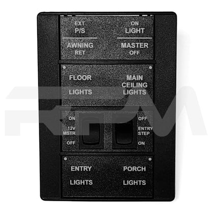 Tiffin RV Spyder Entry Control Switch Panel 6-Position 5030597 | RV Parts Masters, OEM Tiffin Motorhome Parts