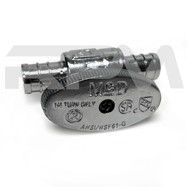 Tiffin RV Chrome Shut Off Valve for Water Line 1/2" Pex 3008 | RV Parts Masters, OEM Tiffin Motorhome Parts