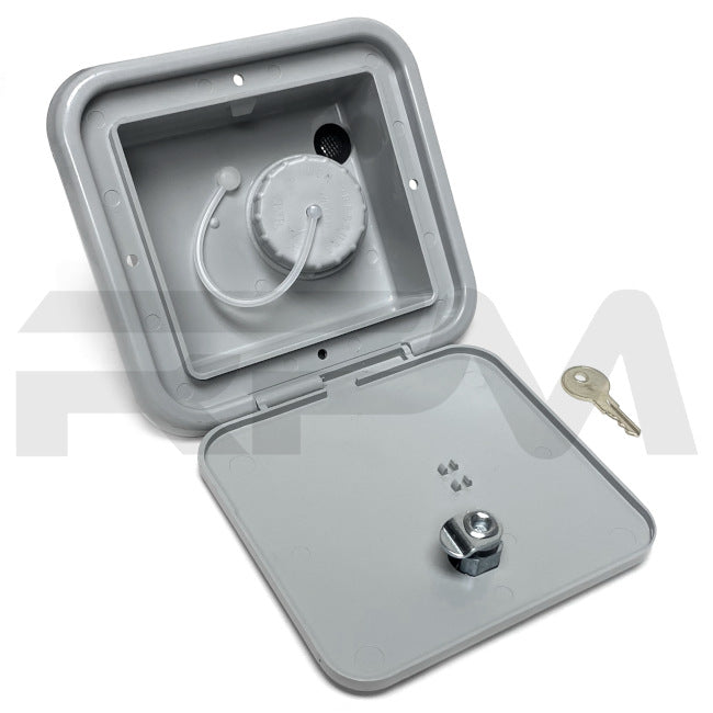 Tiffin RV Gray Water Fill Door with Key 5003271 | RV Parts Masters, OEM Tiffin Motorhome Parts