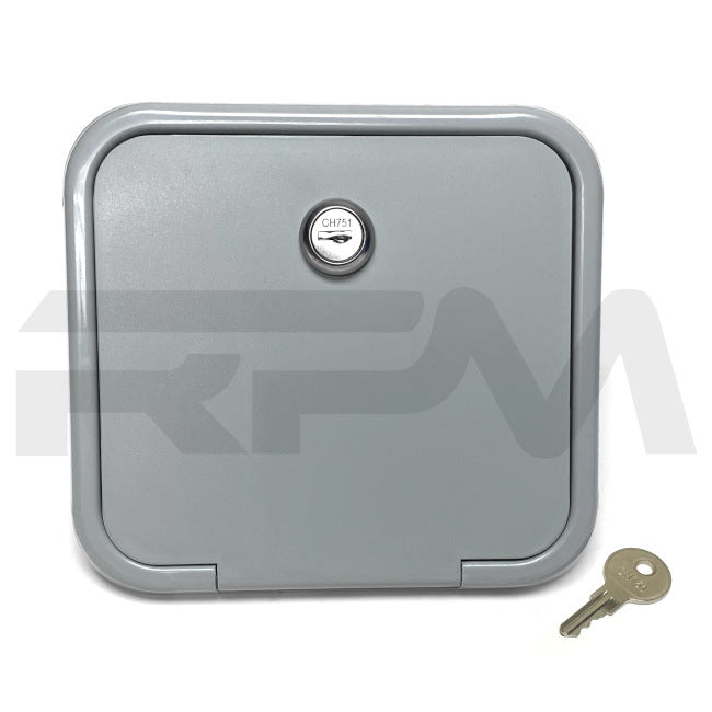 Tiffin RV Gray Water Fill Door with Key 5003271 | RV Parts Masters, OEM Tiffin Motorhome Parts