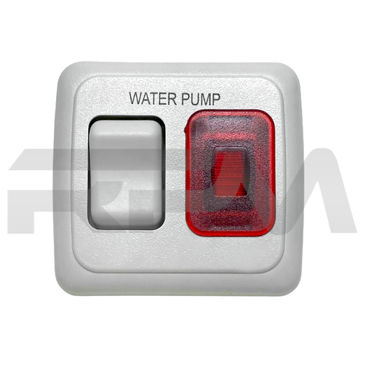 Tiffin RV White Water Pump Switch with Red Indicator Light 8251 | RV Parts Masters, OEM Tiffin Motorhome Parts