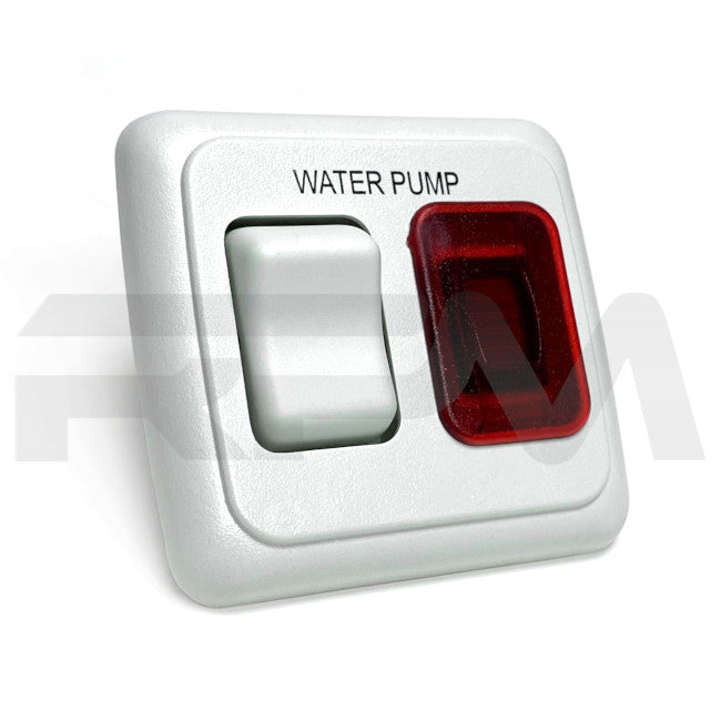 Tiffin RV White Water Pump Switch with Red Indicator Light 8251 | RV Parts Masters, OEM Tiffin Motorhome Parts