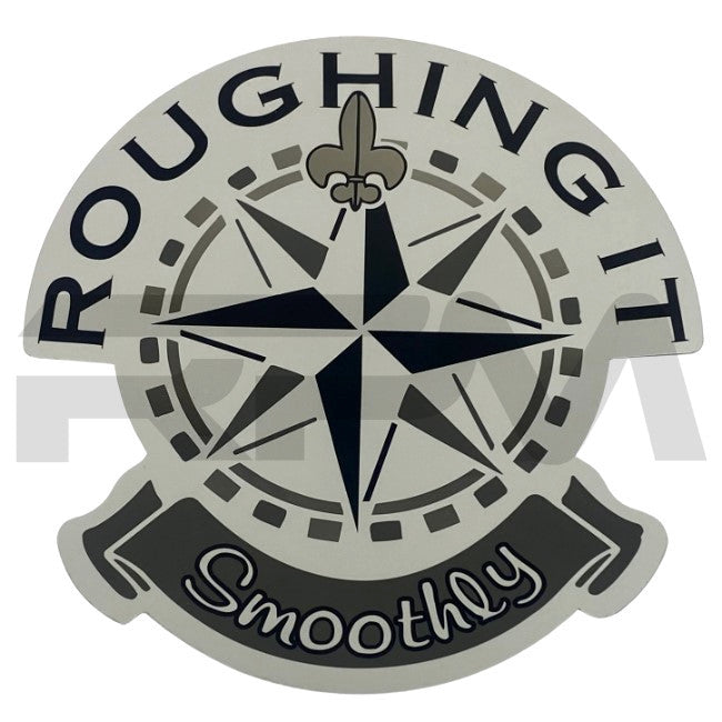 Tiffin RV "Roughing It Smoothly" Black & Silver Decal 34756 | RV Parts Masters, OEM Tiffin Motorhome Parts