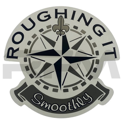 Tiffin RV &quot;Roughing It Smoothly&quot; Black &amp; Silver Decal 34756 | RV Parts Masters, OEM Tiffin Motorhome Parts