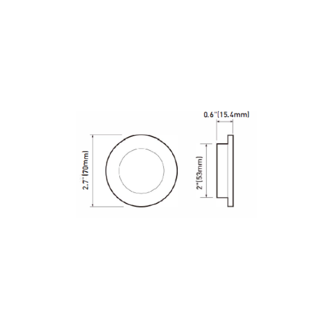 Tiffin RV Ceiling Light 12V LED Chrome 2.7" Round 5140150 | RV Parts Masters, OEM Tiffin Motorhome Parts