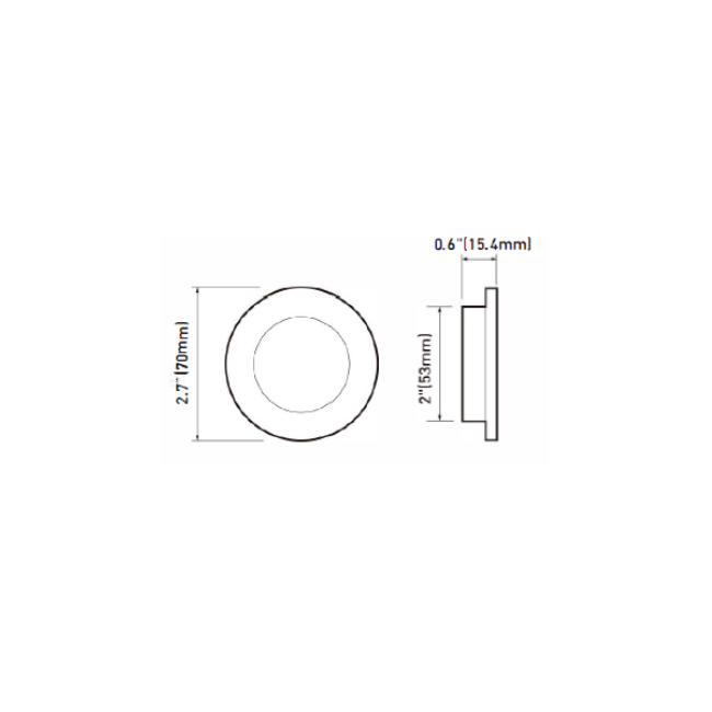 Tiffin RV Ceiling Light 12V LED Chrome 2.7&quot; Round 5140150 | RV Parts Masters, OEM Tiffin Motorhome Parts