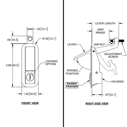 Tiffin RV Front Hood Latch Non-Locking Black 5019924 | RV Parts Masters, OEM Tiffin Motorhome Parts